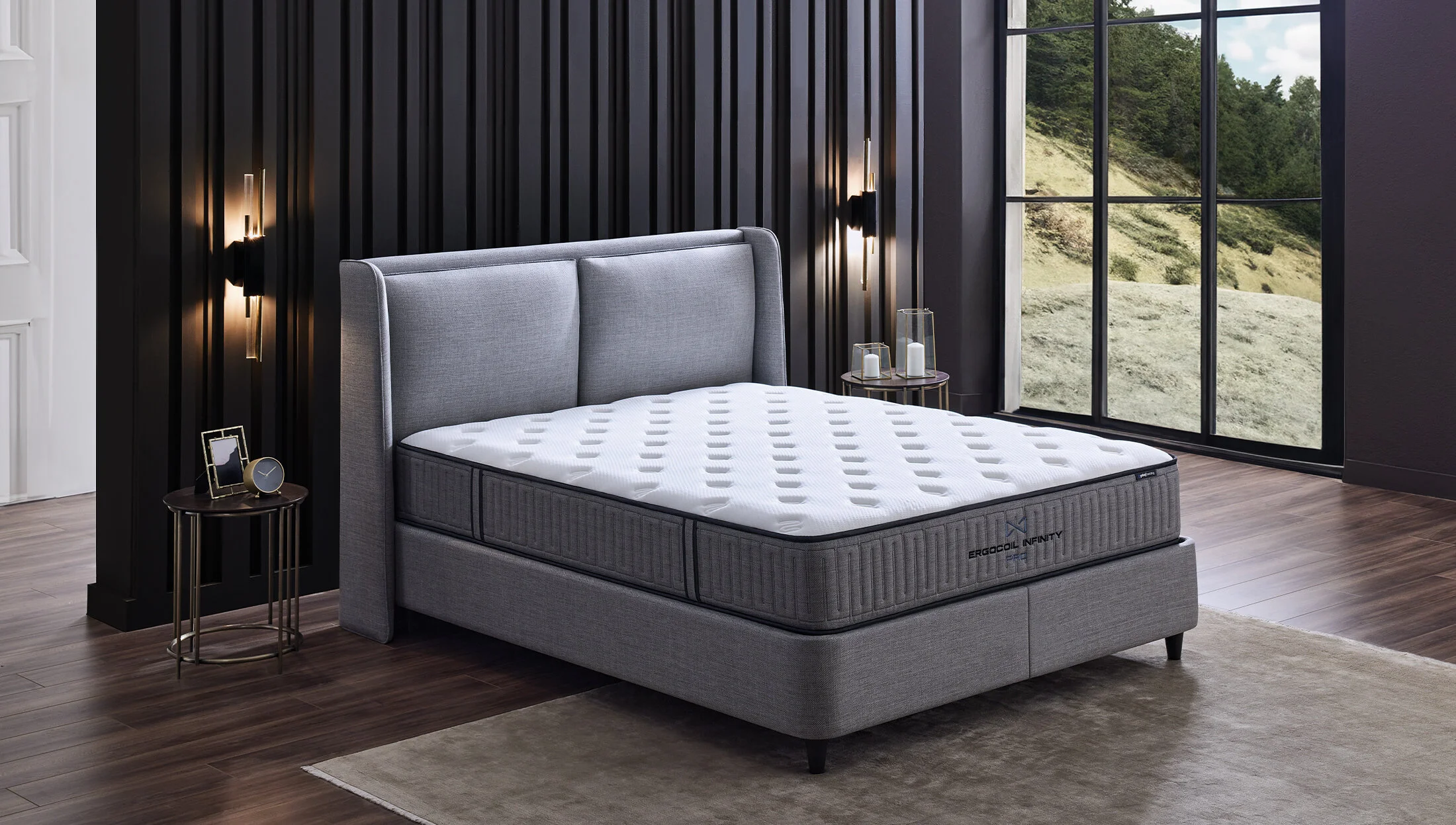 Boxspringbett mit „Ergocoil Infinity Pro“ Boxspringmatratze für  Rückenschläfer & Seitenschläfer - 160 bis 200 cm Breite
