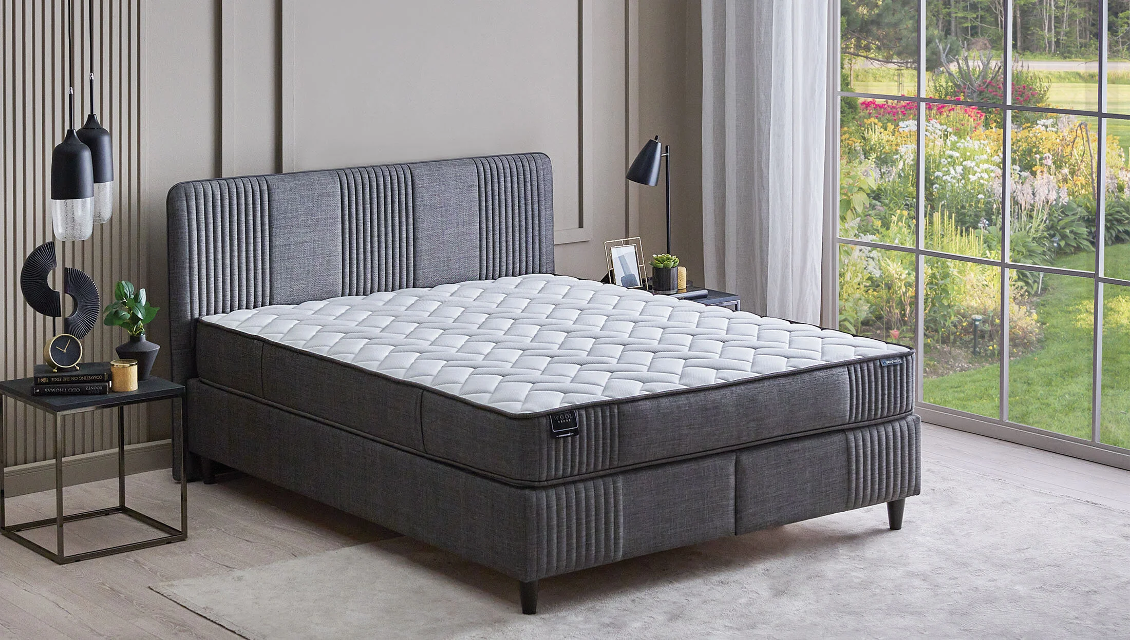 Boxspringbett mit Federkernmatratze “Wool Sense Set“, mit Bettkasten